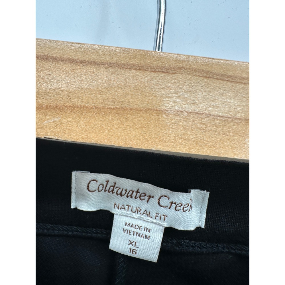 Coldwater Creek Women XL 16 Black Natural Fit Straight Leg Pull On Pants - Picture 7 of 9